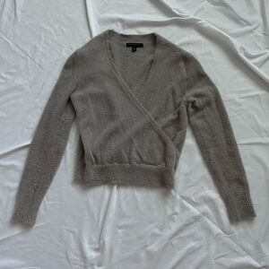 Banana Republic Soft Gray V-Neck Sweater